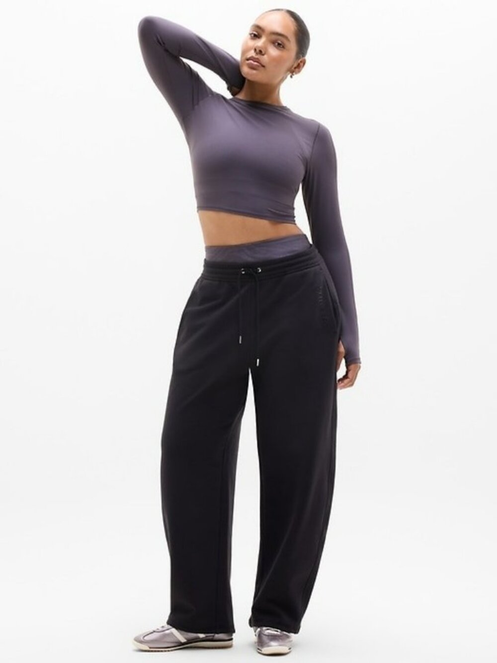 Athleta PL Petite Large Simone Biles Forever Fleece Mid Rise Barrel Pant NWT!